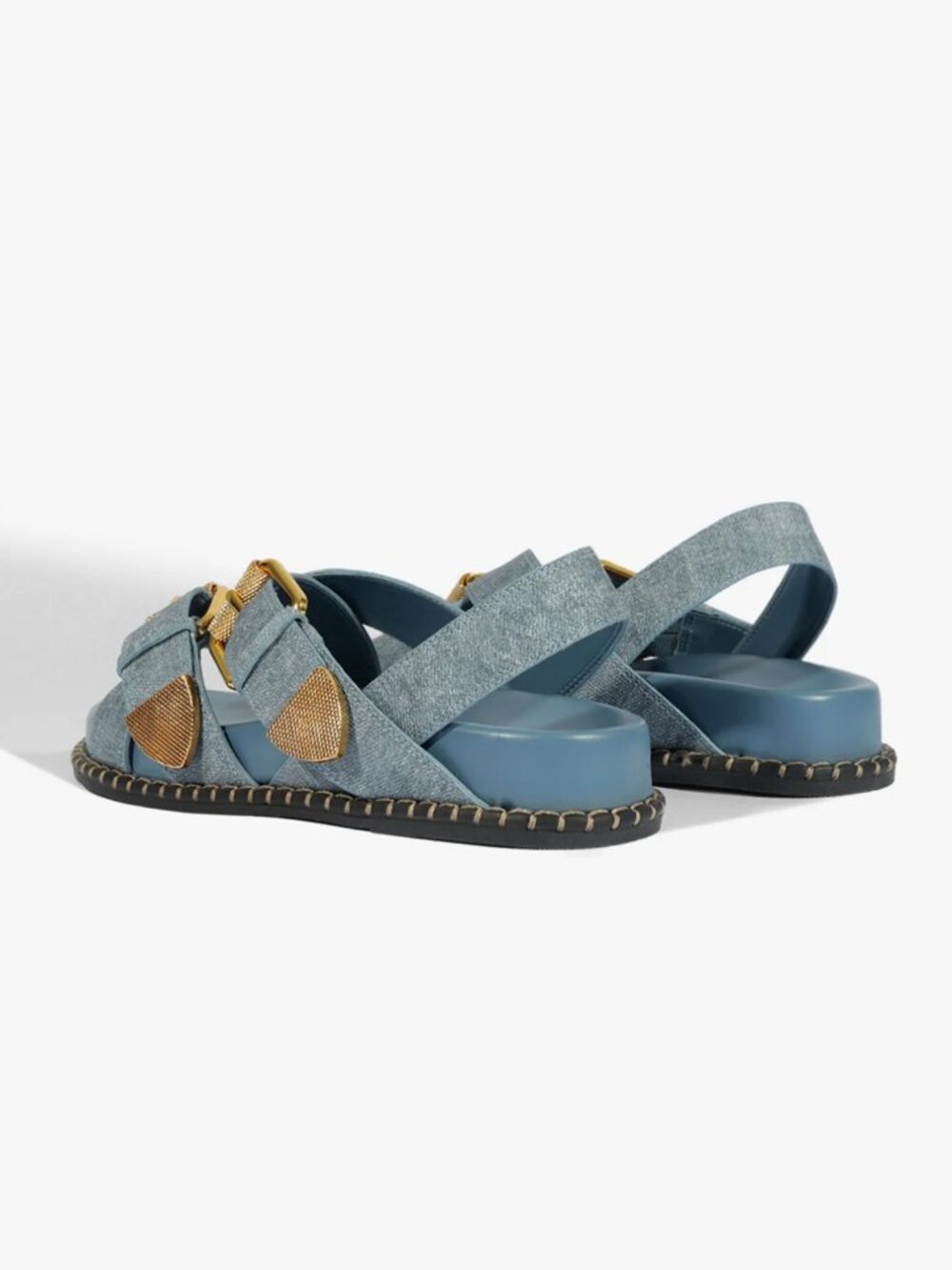 SCHUTZ Denim Patsy Sandals - Size 10 - Picture 2 of 8